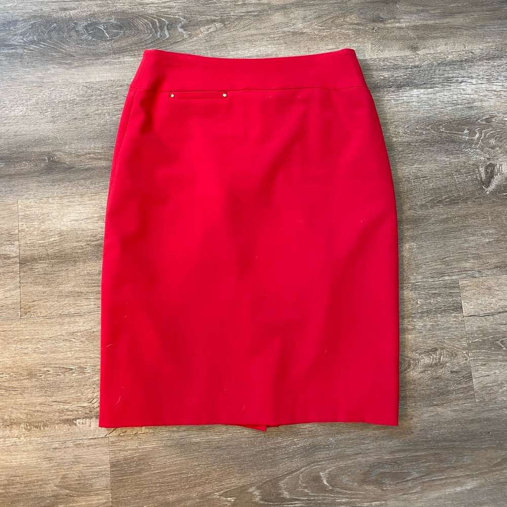 Tahari Red Pencil Skirt Size 2